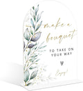 Acrylic Wedding Signs, Greenery Theme Make a Bouquet Sign, Wedding Reception Signage, Bridal Shower Table Decor with Stand, Engagement, Anniversary, Newlywed Events and Parties Supplies, 02
