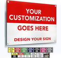 SPEEDYORDERS Custom Outdoor Metal Signs, Personalized Aluminum Signs, Customized Safety Signs, Metal Business Signs, Waterproof Outdoor Business Signs, White Aluminum (Red & White, 42x28 In)