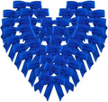 50pcs 1-1/2" Blue Satin Ribbon Bows Without Twist Ties for Gift Wrapping Packing Christmas Decoration (Blue)