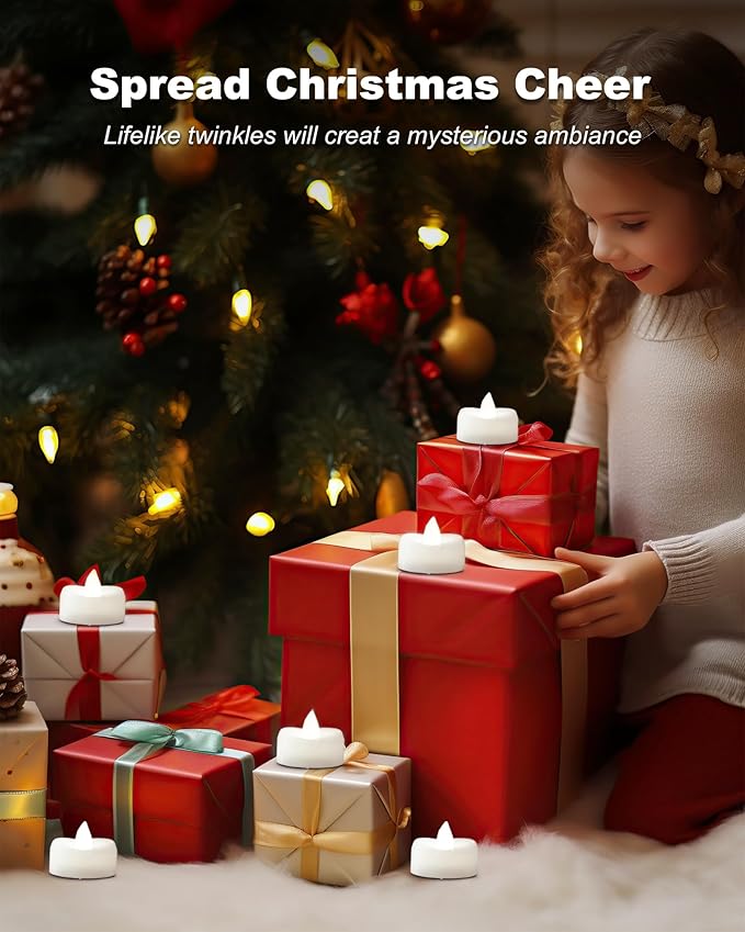 Remote Candles, 12PCS Flameless Tea Lights Candle Battery Operated with Timer, 400+Hours Remote Control LED Tea Lights Votive Candle - 1.5'' D X 1.25'' H- Pure White Light