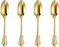 KEAWELL Luxury 6.3" Teaspoons, 18/10 Stainless Steel, Gorgeous Small Spoons, Stirring, Mixing, Sugar, Cake, Dessert Spoons, Mini Antipasto spoons (Gold)