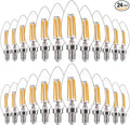 FLSNT 24 Pack LED Candelabra Bulbs 60W Equivalent, B11 Dimmable LED Chandelier Light Bulbs, E12 Base, 2700K Soft White