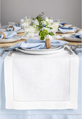 Solino Home Linen White Table Runner 36 Inches - Classic Hemstitch, 100% Pure Linen Coffee Table Runner 14 x 36 Inch Ideal for Dresser Tables - Fall, Autumn, Halloween, Thanksgiving, Holiday