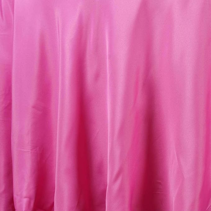 Efavormart Round Tablecloth, 108 Inch Stain & Wrinkle Resistant Washable Table Cloth, Decorative Polyester Fabric Table Cover for Banquet, Wedding, Dining- Fushia
