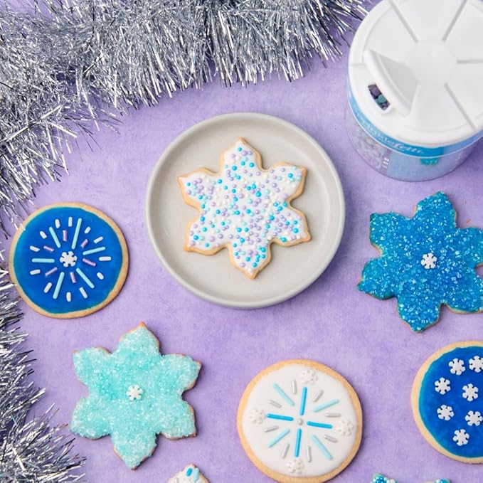 Sweets Indeed Winter Sprinkles – 6.75 oz | Frozen Snowflake Sprinkles with Jimmies, Sugar Crystals, Nonpareils, Confetti & Snowflake Shapes | Christmas Holiday & Winter Baking Decorations