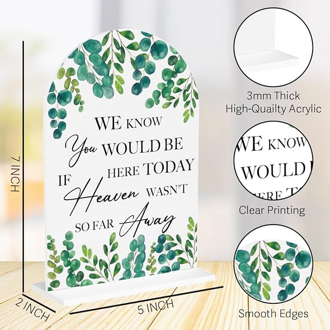 Wedding Memorial Sign We Know You Would be Here Today if Heaven Reserved Signs in Loving Memory Table Wedding Signs for Ceremony and Reception 7 x 5 Inches