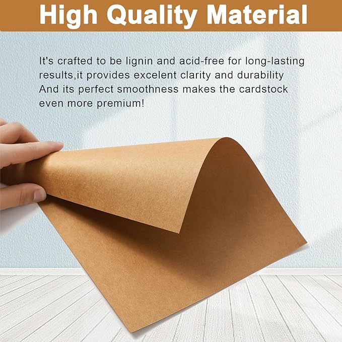 28 Sheets Brown Cardstock 8.5 x 11 Printer Paper, 92lb Heavyweight Paper Card Stock for Greeting Cards, Wrapper, Office, Stationery, Invitations, Certificate