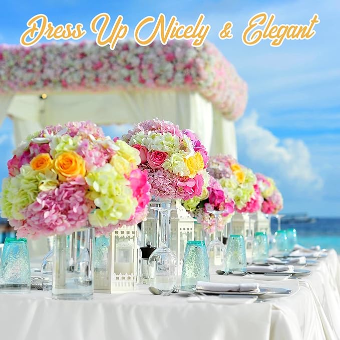 BRILLMAX 6 Pack White Tablecloths for 6 Foot Rectangle Tables 90 x 132 Inch - 6ft Rectangular Bulk Linen Polyester Fabric Washable Cloth Cover for Wedding Reception Banquet Birthday Party