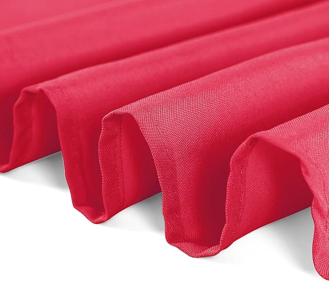 Cupuamon 108 inch Round Tablecloth Washable Polyester Table Cloth Decorative Table Cover for Wedding Party Dining Banquet（108 inch,Red）