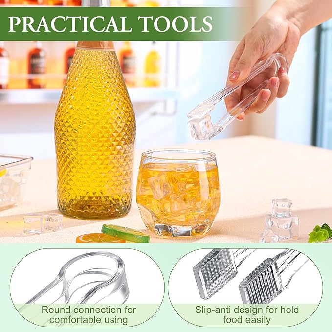Roshtia 18 Pcs Plastic Serving Tongs Mini Kitchen Tongs Utility and Plastic Kitchen Scoops Clear Ice Scoop Mini Clear Buffet Scoop for Candy Dessert Buffet Ice Snack Coffee Tea