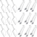Roshtia 18 Pcs Plastic Serving Tongs Mini Kitchen Tongs Utility and Plastic Kitchen Scoops Clear Ice Scoop Mini Clear Buffet Scoop for Candy Dessert Buffet Ice Snack Coffee Tea