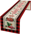Merry Christmas Table Runner,Winter Xmas Holiday Table Cloth Kitchen Dining Table Decoration for Home Party Decor 13x90 Inch