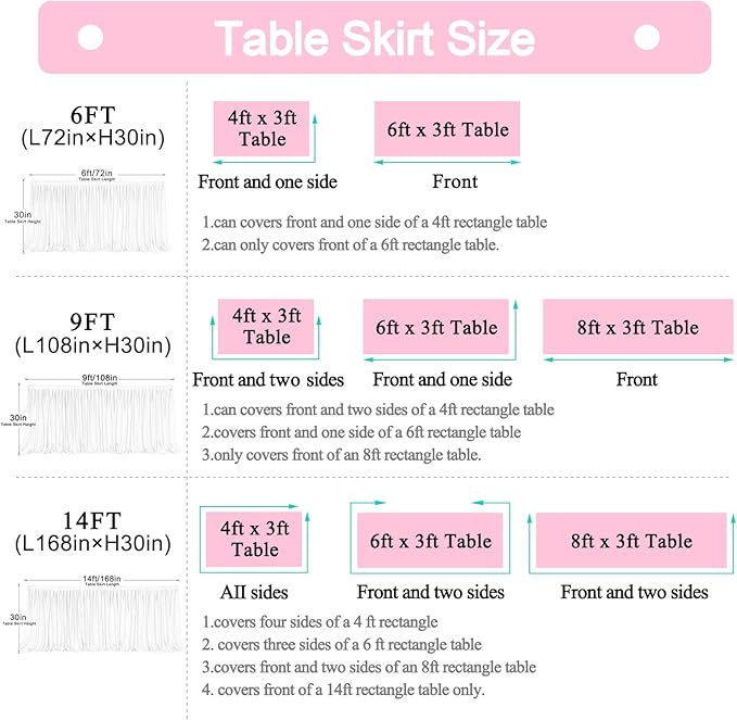 Suppromo Baby Blue Tulle Table Skirt for Rectangle Tables 9ft Tutu Tablecloth for Baby Shower Boy Birthday Party Cake Dessert Buffet Banquet Table Decorations