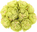 U'Artlines 10 Heads Artificial Peony Silk Flower Leaf Home Office Wedding Party Festival Bar Decor (Green)