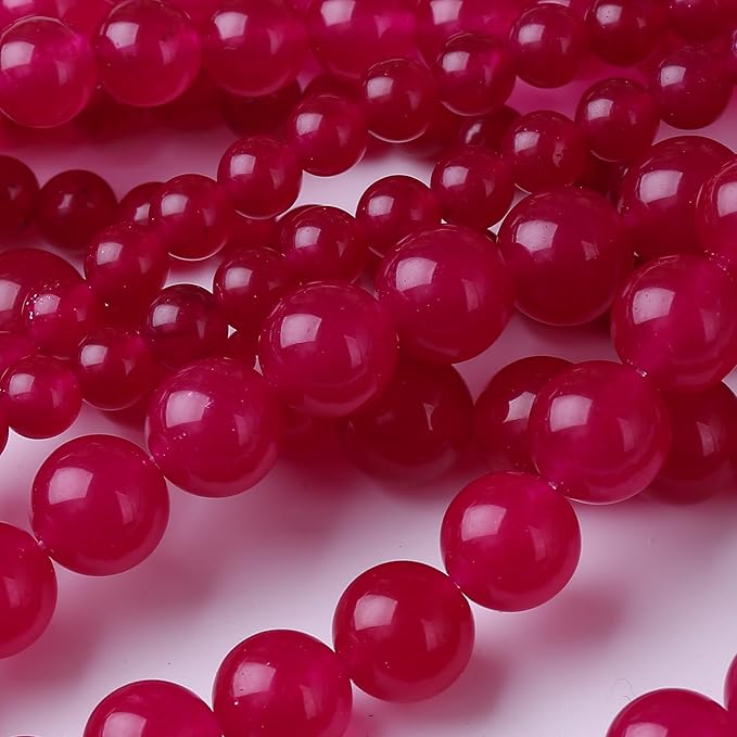 Rose Carnelian Stone Beads Gemstone Round Crystal Energy Jade Beads Stone Beads for Jewelry Making DIY Bracelet Necklace Jewelry Making 1 Strand 15.5inch 60PCS 6MM