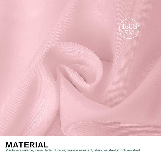Surmente Pink Tablecloth 60 x 102-inch Rectangular Polyester Table Cloth for Weddings, Banquets, or Restaurants