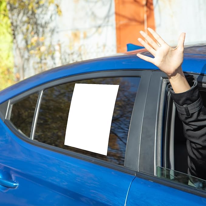 Maitys 100 Pcs Outdoor Window Stickers for Car Dealers 8.5" x 11" Plain White Blank Paper with Sticker