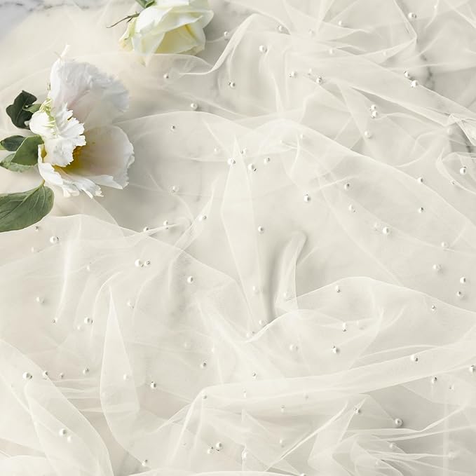 Artoid Mode Pearl Beige Gauze Table Runner 120 Inch 10FT, Seasonal Sheer Dining Holiday Wedding Birthday Baby Shower Table Decor for Home Party