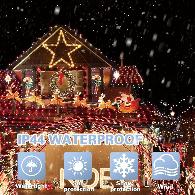 LAMPHOME 33ft Christmas Decorative Mini Lights, 100 LED Transparent Wire Fairy Starry String Lights Plug in, 11 Lighting Modes, for Indoor Outdoor Xmas Tree Wedding Party Decoration (red)