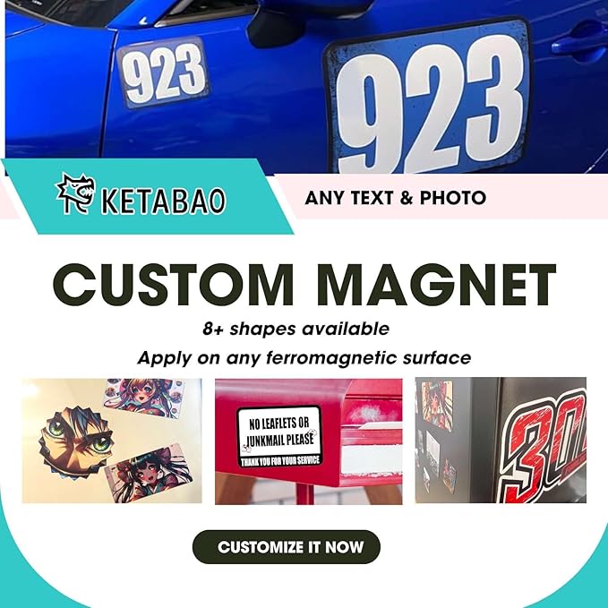 KETABAO – 12" Oval Magnetic Photo Magnet for Refrigerators, Storage Cabinets and Cars – Customized Gifts for Office and Home