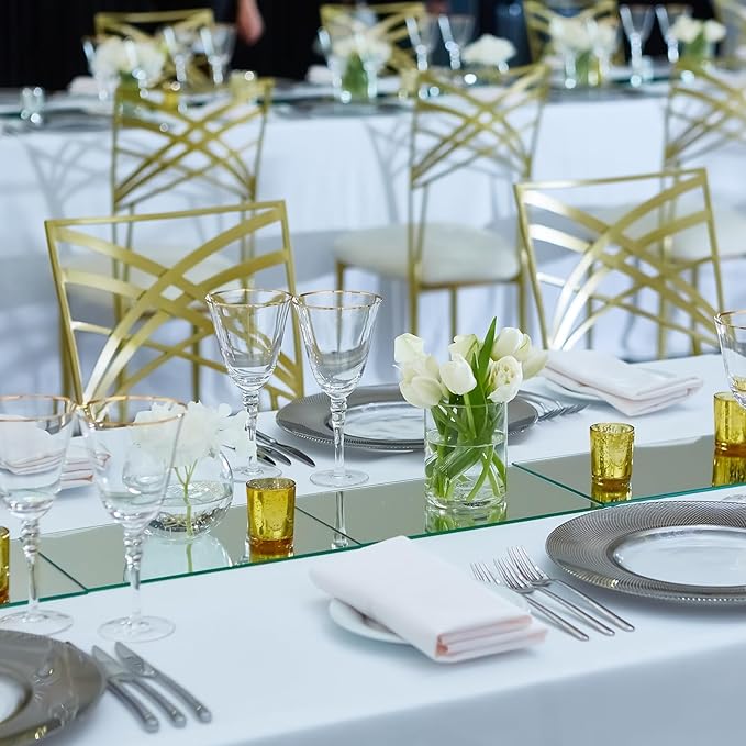 16Pcs Mirror Centerpieces for Tables, 7.87 x 7.87inch Square Mirrors Candle Plate Acrylic Wall Mirror Tiles for Wedding Table Party Centerpieces DIY Craft, 2mm