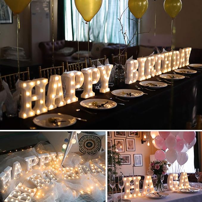 MUMUXI Marquee Light Up Letters | Large Light Up Numbers | Battery Powered and Bright with Every Letter of The Alphabet | for Wedding, Birthday, Party, Celebration, Christmas or Home Decoration (R)