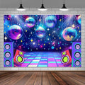 Disco Backdrop 7 x 5 ft Retro Glow Party 70s 80s 90s Theme Stage Dance Background Disco Party Decoration Disco Ball Banner Dance PartyBackdrop for Birthday Party Prom Portrait Photo Props,Multi1