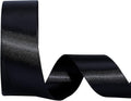 LaRibbons Black Satin Ribbon 1 1/2 Inch 50 Yards Double Faced Red Silk Ribbon for Flower Bouquet Crafts Gift Wrapping Bow Christmas Decoration