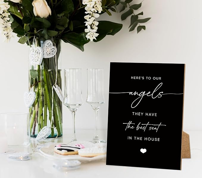 Funeral Sign, 8x11 Black Minimalist Style Loss of Loved One Memorial Sign, Funeral Decorations, Wedding Table Decor, Memorial Gifts For Loss of Loved One, Sympathy Gift, Bereavement Gifts -6