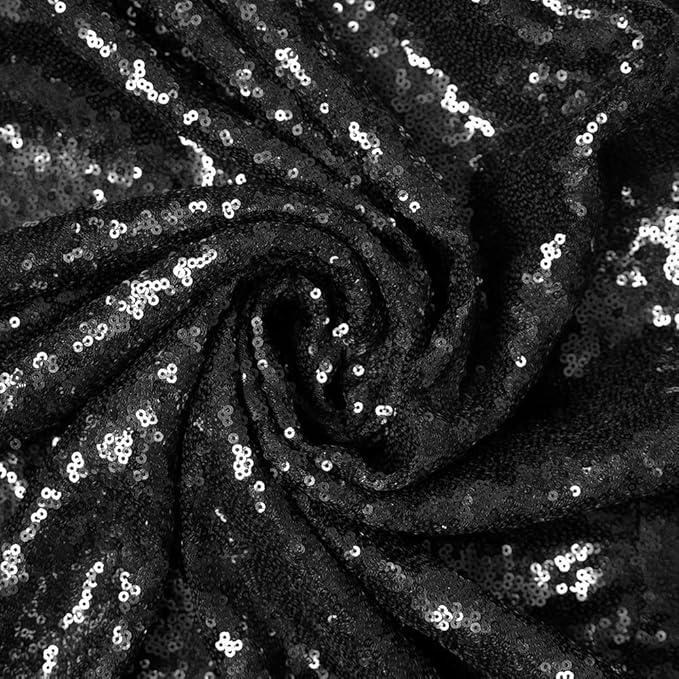 JYFLZQ Black Sequin Backdrop Curtains 10ft x 10ft 1 Panel Halloween Backdrop Glitter Photo Booth Backdrops Sparkly Photography Background Drapes for Graduation Birthday Parties