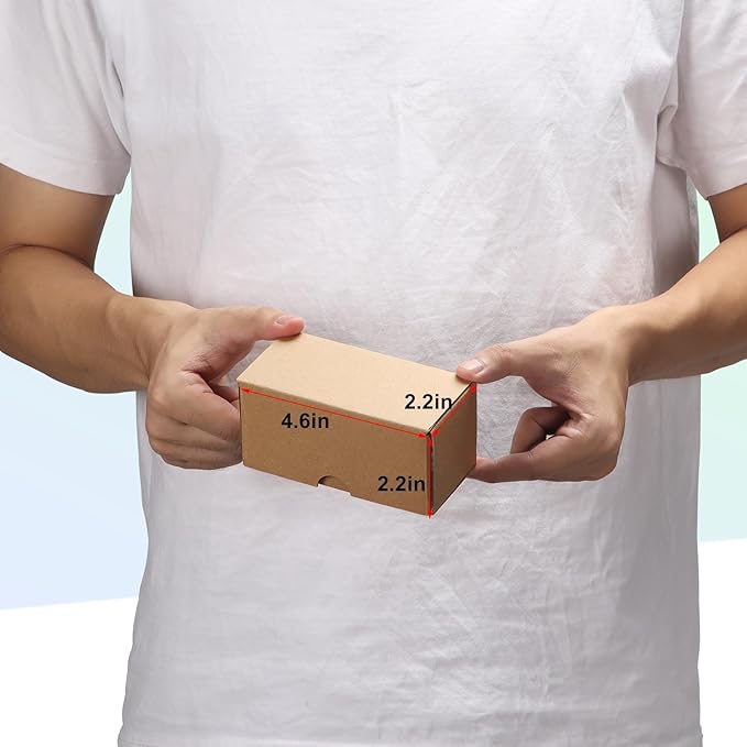 MEBRUDY 4.6x2.2x2.2 Inches Small Shipping Boxes Pack of 50, Corrugated Cardboard Box for Mailer Mailing Packing