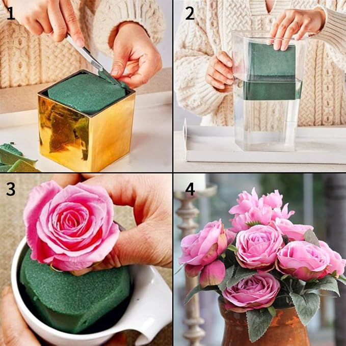 CCINEE Floral Foam Bricks,Florist Foam Green Blocks Supplies for Flower Arrangement DIY Craft,Pack of 5