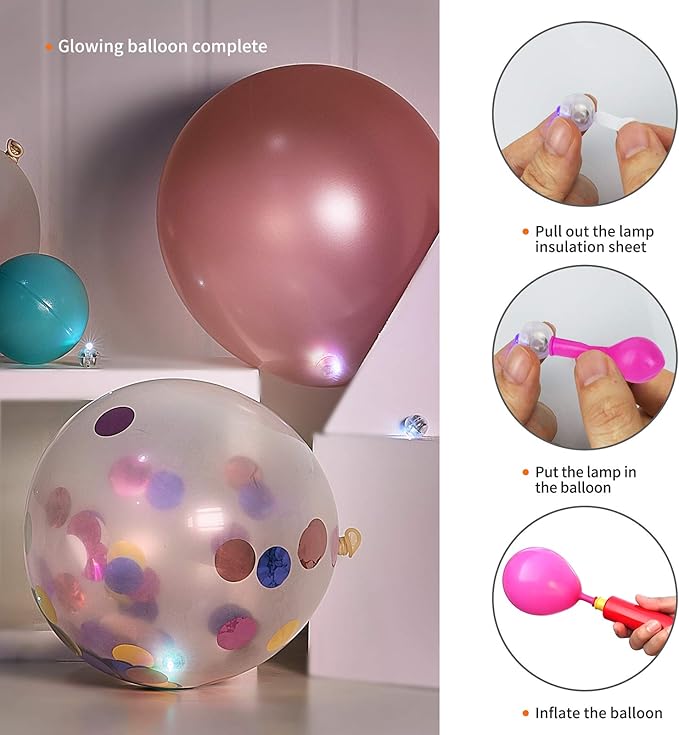 Aogist 100pcs Balloon Lights,Long Standby Time Waterproof Twinkle Mini Light,Battery Powered,Round LED Ball Lamp for Latex Balloon Paper Lantern Party Wedding Christmas Halloween Decorative,Blue-Flash