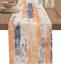 Vintage Oil Painted Cotton Linen Table Runner for Dining Kitchen, Wedding Outdoor Party Tablerunners Decoration, Abstract Modern Orange Minimalist Dresser Scarf Coffee Tablecloth Runners 13x36 Inches