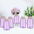 Vintage Glass Flower Vase，6 Pack Farmhouse Purple Glass Centerpiece Vases Mason Jars for Weddings, Parties & Home Decor Bulk (6, Purple)