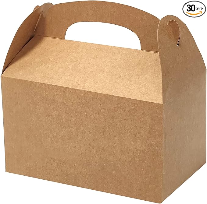 Bonfasvo Gift Boxes 30 Pack 6.2x3.5x3.5 inches Brown Fold Kraft Paper Boxes Bridesmaids Proposal Box Cupcake Boxes Easy Assemble Boxes with Lids for Wedding Birthday Party Christmas