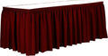 Ultimate Textile Pleat Polyester Fabric Table Skirt - Machine Washable Flame Resistant with Clips for Events, Weddings & Trade Shows, Cut & Sewn in Paterson, NJ - Cherry Red, 17' Shirred Pleat