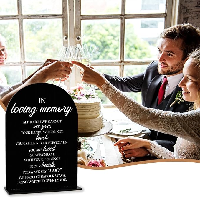 Black In Loving Memory Wedding Sign, In Memory Wedding Sign for Engagement Bridal Shower Decor fo Ceremony Reception Party, Weddings Acrylic Sign