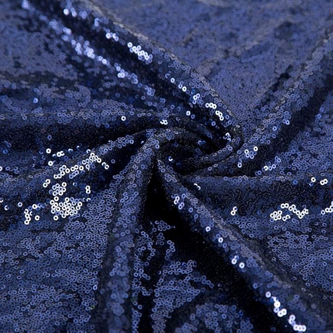 JYFLZQ Navy Blue Sequin Backdrop Curtains 6ft x 8ft 1 Panel Glitter Photo Booth Backdrops Sparkly Photography Background Drapes for Parties Wedding Bridal Showers