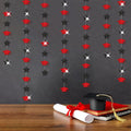 Red-Black Graduation-2025 Class Party-Decorations Garland - Congrats Grad Hat Star Banner Streamers,Senior High School Night College Congratulations Decor Supplies Ouruola