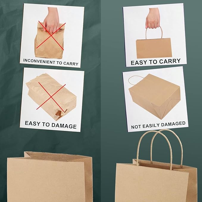 METRONIC Kraft Paper Gift Bags with Handles 16x6x12 Inch 6000 Pack | Christmas, Birthday Party Favors, Retail Shopping, Small Business Bulk | Brown Gift Wrap Bag