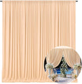 10 x 7 Feet Champagne Backdrop Curtain for Partie, Background Curtains for Photoshoot, Birthday, Wedding, Halloween, Thanksgiving, Christmas Day, New Year Party Decorations 5Ft x 7Ft, 2 Panels