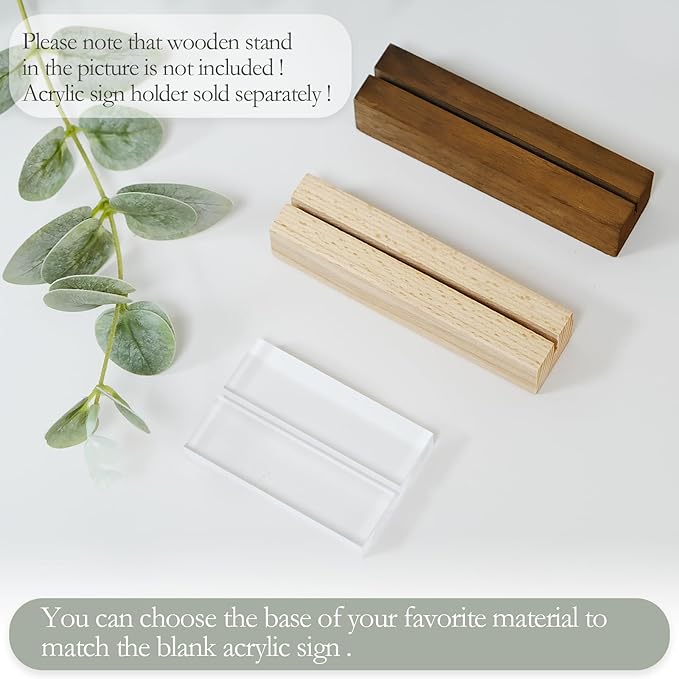 10 Pack Clear Blank Acrylic Sign for Table Numbers, 5x7 Inch Clear Acrylic Sheet Sign Blank 1/8 inch Thick, Use for DIY Table Signs for Wedding Party Events, Wood Stand NOT Included