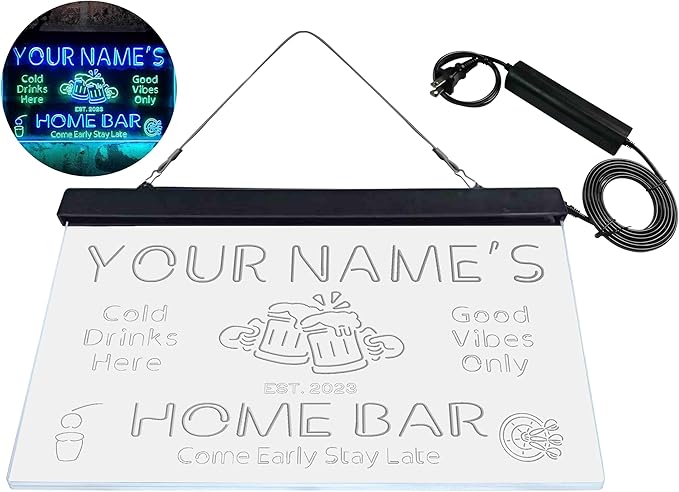 ADVPRO Personalized Your Name Custom Home Bar Beer Established Year Dual Color LED Neon Sign Green & Blue 24 x 16 Inches st6s64-p1-tm-gb