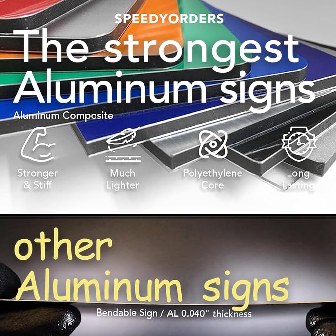 Custom Metal Signs, Personalized Aluminum, Customized Safety, Business Signs, Waterproof Outdoor, White Aluminum (Brown, 18x12 In)