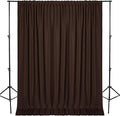 DWCN 10x8 FT Brown Backdrop Curtains for Parties, Photography Backdrop Drapes with Rod Pockets for Wedding Decorations Stage Birthday Family Gatherings, 2 Panels 5ft x 8ft