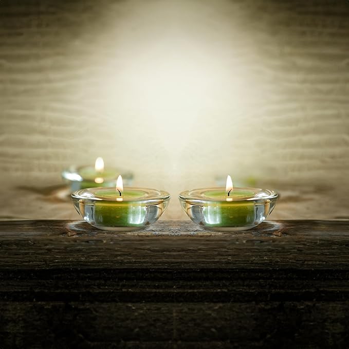 WGV Sturdy Tea Light Votive Candle Holder 3" W, Clear Heavy Thick Chubby Plate Bowl Glass, Small Accent Decor, 1 Pc