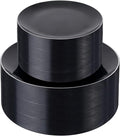 bUCLA 100PCS Black Plastic Plates - Heavy Duty Black Disposable with Silver Rim Include 50 Each (10 inch Dinner & 7 inch Dessert) Plates, Ideal for Party & Halloween