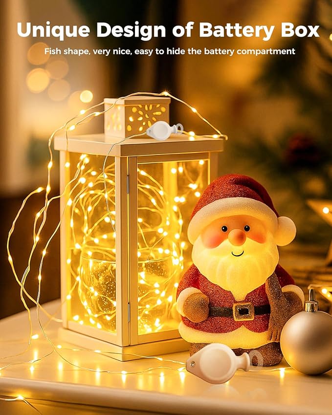 btfarm 12 Pack Fairy Lights Battery Operated, 7FT 20 LED Mini String Lights Waterproof Silver Wire for Mason Jars Centerpiece Table Crafts Bedroom Christmas Decoration, Warm White