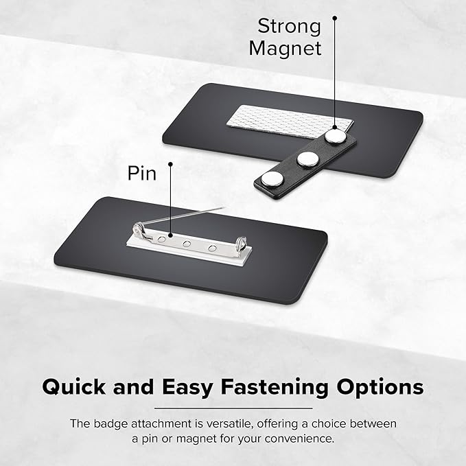 Name Tag, Magnetic Black and White Name Tags, Personalized Name Tags, 1x3 Inches, Durable Engravable Impact Material, Made in The USA by My Sign Center